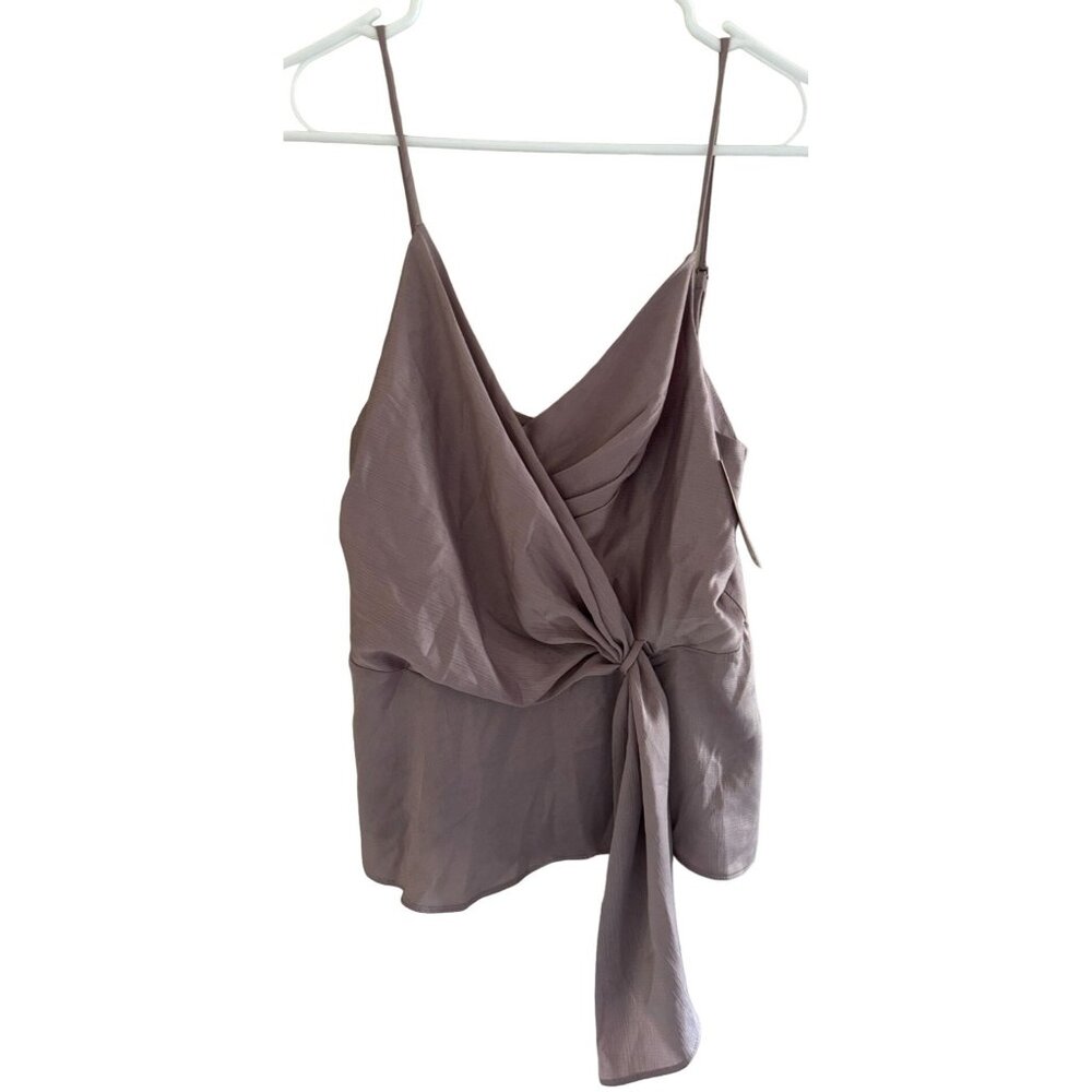 NEW ANTHROPOLOGIE ASTR THE LABEL CAMISOLE TOP WRAP LOOK SATIN PURPLE WOMAN'S SMA